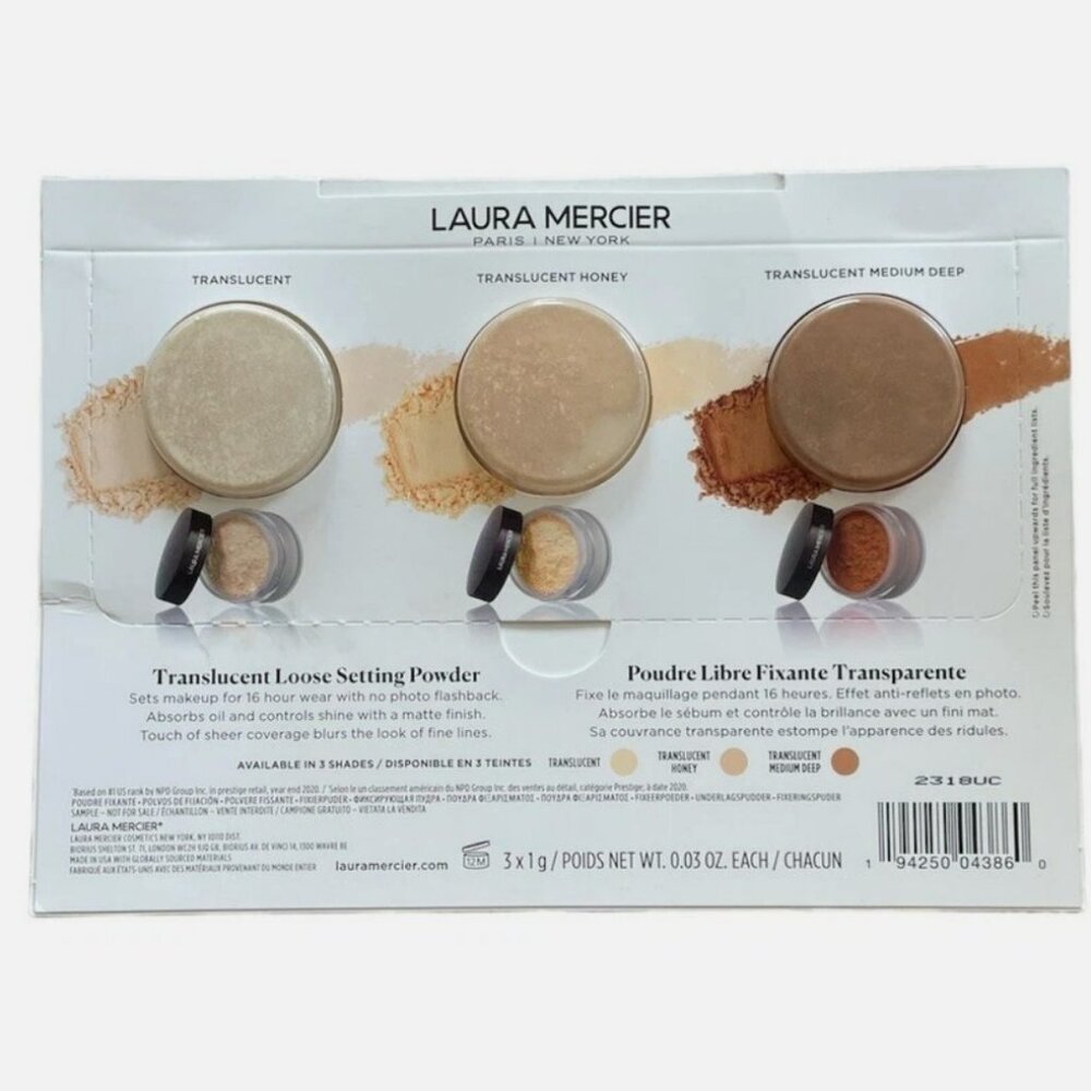 Laura Mercier Translucent Loose Setting Powder Set Honey, Medium Deep